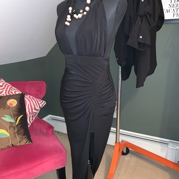 Black Mustard Seed asymmetric cocktail dress - Picture 2 of 5